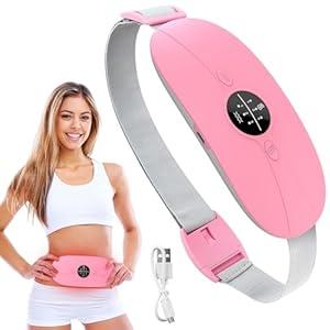 Heating Pad for Period Cramps, 3 Heat Levels and 3 Massage Modes, Portable Heating Pad for Menstrual Cramps, Cordless Electric Period Belt Back Belly Heat Pad, Pink