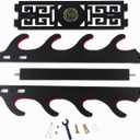 Sword Holder Katana Wall Mount - 4-Tier Tai Chi icon Velvet Padded Katana Holder Samurai Sword Display Rack Wand Lightsabe Wakizashi Sword Stand Display Hanger