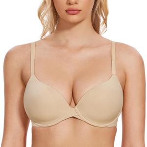 Wingslove Women's Push Up T-Shirt Bra Underwire Lightly Padded Comfort Smoothing Plunge Seamless Everyday Bra (Nude, 40B) Wingslove Women's Push Up T-Shirt Bra Underwire Lightly Padded Comfort Smoothing Plunge Seamless Everyday Bra (Nude, 40B)