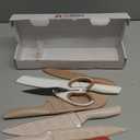 Astercook Knife Set, 13 Pieces Kitchen Knives Set with Healthy Anti-Rust Coating, Dishwasher Safe, Stainless Steel Chef Knife Sets with 6 Blade Guards, Perfect Holiday Gifts for Kitchen (Large, Cream)