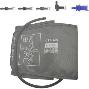 Extra Large Cuff Compatible with Most BP Monitors 9"-21" Inches (22-52CM) XL Blood Pressure Cuff Adult ARM BP Replacement Cuff for Big ARM (Large + 5 Connectors)