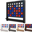 GoSports Wall Mounted Giant 4 in a Row - Jumbo Four in a Row with Coins - Black, Large