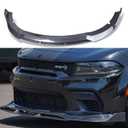 Front Lip Bumper Spoiler Wing Compatible with 2015 2016 2017 2018 2019 2020 2021 2022 Dodge Charger SRT,4Pcs Carbon Fiber Front Bumper Lip Spoiler