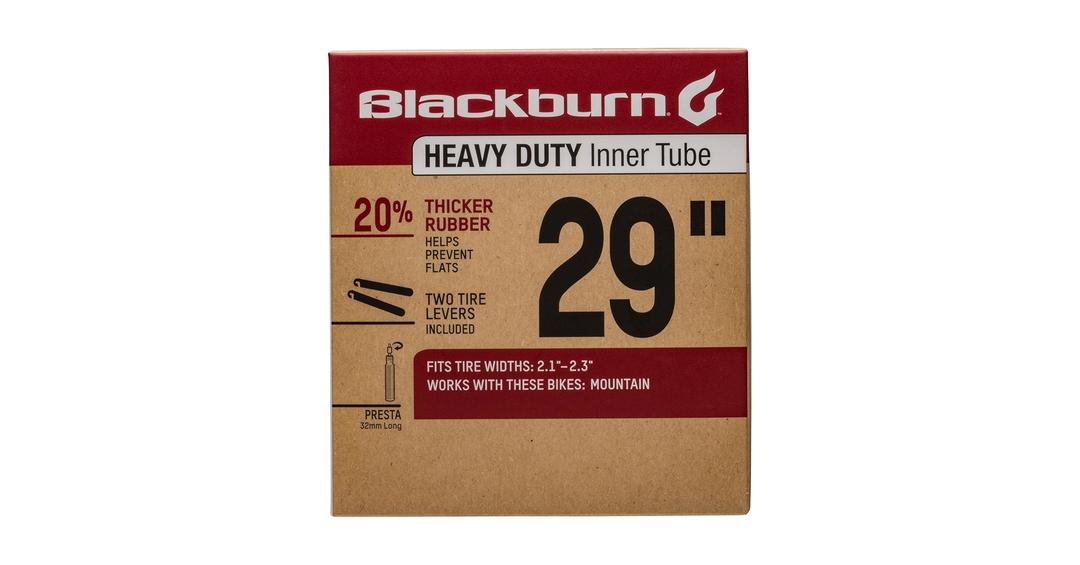 Blackburn 29" x 1.75-2.25" Schrader Heavy Duty Bicycle Inner Tube with tire levers