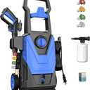 Electric Pressure Washer - PW 1500/PW1500Bl/W1500 GR ,  Power Washer Electric Powered with Hose, 4 Nozzles, Foam Cannon, Power Washer for Cars, Patios, Driveways