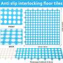 11.8'' Interlocking Floor Tiles Bulk 30 pcs, 3 x 10 ft Drainage Pool Flooring Mats Swimming Pool Non Slip Splicing Waterproof Splash Matting Mesh Doormat Roll Modular Interlocking Cushion Water Drain