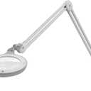 Omega 5 - Premium LED Magnifying Lamp with Interchangeable Glass Lenses, Adjustable Arm, and Dimmer Switch for Professionals in Health & Beauty, Model Making, and Low Vision Applications