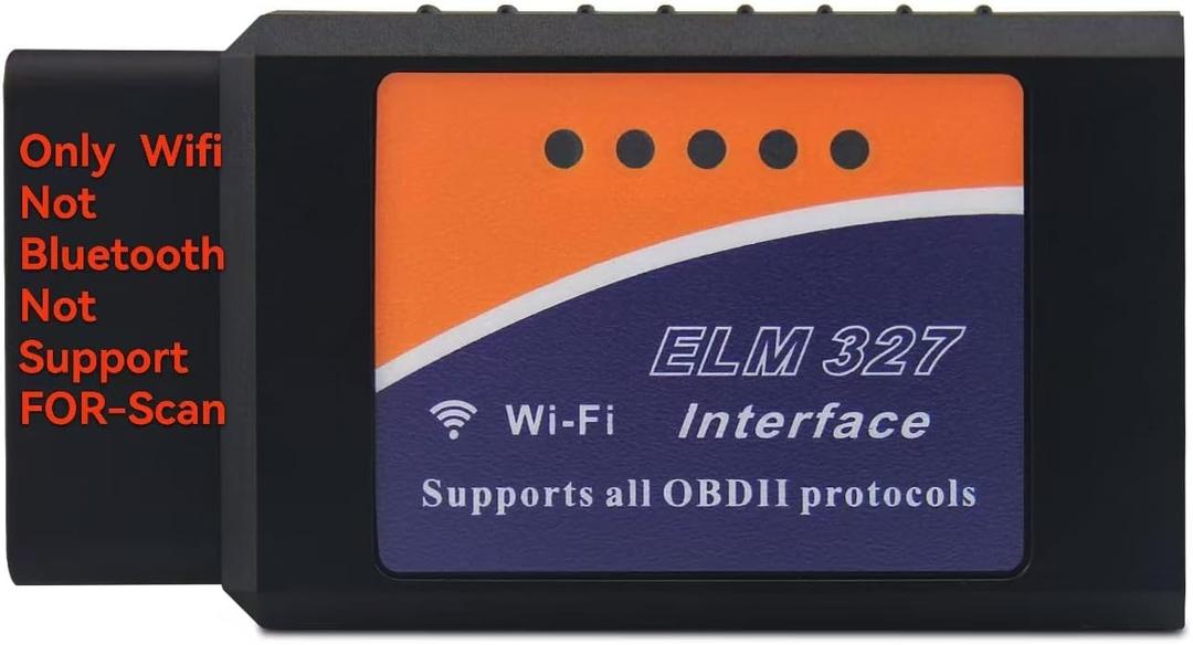 WiFi ELM327 OBD2 Adapter Scanner Reader for iOS iPhone and Android Phones OBD2 to WiFi OBD 2 ELM 327 Adapter Scanner Diagnostic Scan Tools OBDii ELM327 Interface Code Readers for Ford GM Chevy etc