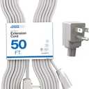 Appliance Extension Cord - 50ft Heavy Duty Gray Extension Wire for Air Conditioner, Refrigerator, & All Major Appliances - 14 Gauge High Voltage 3 Prong Flat-End Appliance Cord, for Indoor use
