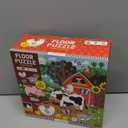 Mudpuppy Farm Friends – 25 Piece Floor Puzzle with 6 Barnyard Animal Shaped Pieces Featuring an Adorable Illustration of A Farm