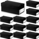 12 Sets Mini Sneaker Boxes for Party Favors Mini Shoe Gifts Boxes 4.7 x 2.5 x 2 Inch Sports Small Gift Case with Editable Label for Candies Cookies Snacks (Black)