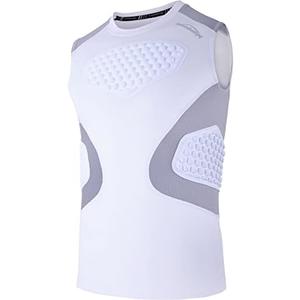 COOLOMG Youth Baseball Chest Protector Padded Compression Shirt Softball Football Lacrosse Rib Heart Sternum Guard, Size S
