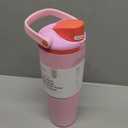 Owala FreeSip Sway Insulated Stainless Steel Water Bottle with Two-Way Spout, Built-In Straw and Bucket Handle, Made for Travel, School, and Sports, 40oz, BPA Free, Leak Proof, Pink Angel Food Cake