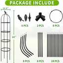 2-Pack 6FT Garden Obelisk Trellis for Climbing Plants,Adjustable 4-Tier Metal Plant Support,Rustproof Outdoor Plant Tower with 3 Decorative Tops for Roses,Tomatoes,Clematis & Vines,Black