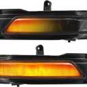 Mirror Turn Signal Lights for RAM 1500 2019-2024 Dynamic LED Amber Side Mirror Marker Smoked Len