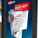 Avery Heavy-Duty View 3 Ring Binder, 0.5 Inch One Touch Slant Rings, 135-Sheet Capacity, DuraHinge, 0.7 Inch Wide Spine, Customizable Clear Cover and Spine, 1 Black Binder (79381)