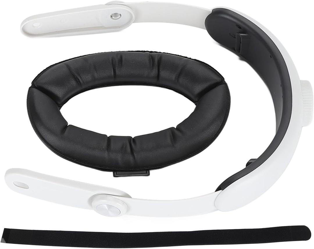 VR Headband Replacement for Meta 3, Adjustable and Comfortable Head Strap, Reduce Facial Pressure, ABSPU Leather Material, Enhanced VR Experience