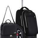 NEW TILAMI 19 Inch Rolling Backpack with Lunch Bag for Girls Boys Wheeled Laptop Backpack Durable Carry-on Bag School Travel, Black