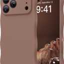 Magnetic for iPhone 17 Pro Max Case, [Full Camera Protection][Compatible with MagSafe] Cute Wave Frame Silicone Shockproof Protective Phone Case for iPhone 17 Pro Max 6.9", Brown