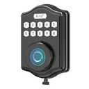 52HZ Fingerprint Door Lock, Keyless Entry Door Lock with Code, Voice Guidance Electronic Keypad Deadbolt Smart Locks for Front Door, Anti-Peeping Password, Auto Lock, Easy to Install, Black