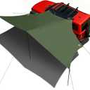 TIMBER RIDGE 19x9.8ft Retractable Car Awning with Blackout Coating, 186ft Roof Rack Pull-Out Sun Shade Overland Camping, UPF50+ Waterproof Sun Shelter for Vehicle/Truck/Jeep/SUV/Van Green