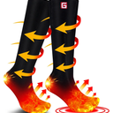 Autocastle Heated Socks - Men's Rechargeable 3 Level Battery Socks, Washable for Skiing, Camping, Hunting, Hiking, Outdoor or Arthritis Relief