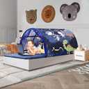 Kids Bed Tent Twin Beds -Zoos Wonder Play Tents Boys Girls Ventilated Indoor Play Tent Children Promotes Independent Play, Stimulates Imagination Set-Up Playhouse (Zoos)