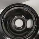 Electric Stove Burner Drip Pans WB31M19(8) WB31M20(6) Electric Stove Top Burner Replacement WB30M1(6") WB30M2(8") Compatible for G-E Hot-point Ken-more General Electric Stove Parts by MIFLUS (Black)