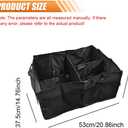 Car Trunk Organizer with Multi-Compartment, Waterproof Oxford Cloth Foldable Cargo Storage Box, Portable Auto Organization for Cars SUVs Trucks (Black)