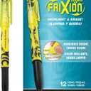 Pilot FriXion Light Erasable Highlighters, Chisel Tip, Pack of 12, Yellow Solid Highlighters - Ideal for School, Journaling, and Office Use