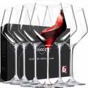 coccot Wine Glasses, White Red Wine Glasses Set of 6, Lead-Free Premium Crystal Clear Glass, Hand Blown Italian Style Burgundy Long Stem Wine Glasses, Great Gift Packaging(16oz, 6pack)