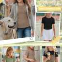 3 Pack Girls Short Sleeve Slim Fit Tops | Cotton, Tight, Ribbed Knit, Crewneck, Round Neck, Cute, Casual, Basic Tees, Solid, Plain, Summer, Versatile, Comfortable
