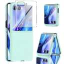 2 x Astter for Samsung Galaxy Z Flip 7 Case,Galaxy Z Flip 7 Case with Screen Protector,Shockproof Drop-Proof Slim Hard PC Protective Cover for Samsung Z Flip7-Green
