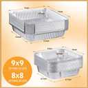 40 Pack Disposable Aluminum Pans 9x9 & 8x8 Inch Combo Set | 20pc 9x9 Inch & 20pc 8x8 Inch Square Aluminum Foil Pans for Oven, Roasting,Freezer Storage | No Lids Included | No-wash