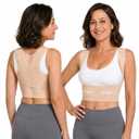 Fit Geno Invisilite Posture Corrector for Women, Adjustable Back Brace for Hunchback Slouching, Upper Back Neck Shoulder Pain Relief, Lightweight Discreet Under Clothes, Small/Medium