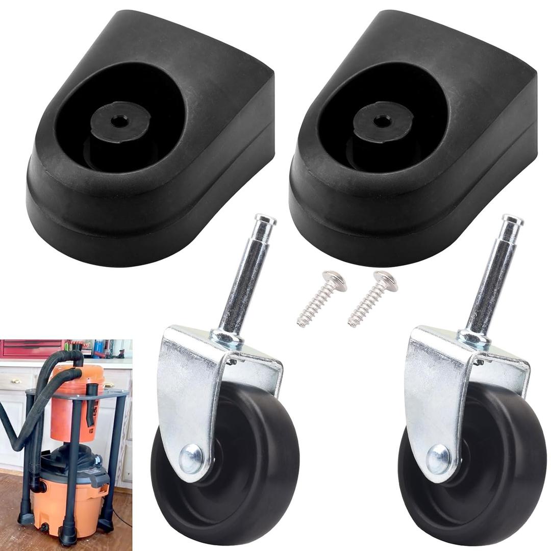 2 Pcs 551016110 Vacuum Caster & 551007106 Caster & Foot Compatible with Craftsman 2517608, 12512009, 12512008 Vacuum Wet/Dry Vac Casters Models, Inclusion Screw