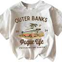 SOLY HUX Women's Graphic Tees Letter Print Vintage T Shirt Crewneck Short Sleeve Summer Tops (Yellow, S)