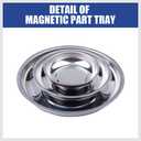 HORUSDY Magnetic Tray | 3-Piece | Round Magnetic Parts Tray | 3 Inch 4 Inch 6 Inch Magnetic Tray for Mechanic's | Stainless Steel
