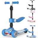 Sejoy Baby Scooter 2-8 Years with LED Wheels Adjustable Height Foldable Design 