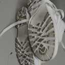 Rominz Women's Winter Snow Boots - Waterproof Black Fur Lined Warm Mid Calf Non-Slip Ankle Boots - White Lace-Up Platform (8)