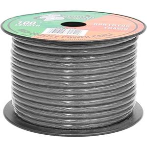 Pyramid RPB10100 Ground Wire 10-Gauge, 100 Feet, Flexible, OFC Cable Wire, Translucent (Black)