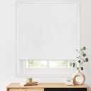 LazBlinds 100% Blackout Roller Shades, No Tools No Drill Cordless Blinds for Windows, Thermal Insulated UV Protection Privacy Window Shades for Bedroom (36''W x 72''H, White)