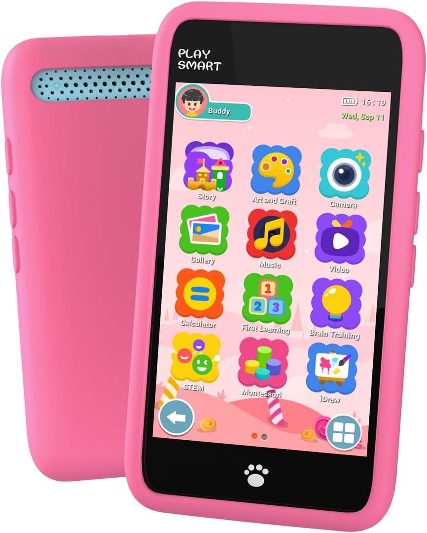 Kids Toys Smart Phone, Girls Toys with 3.97" Touchscreen, Pretend Phone, Cartoon Theme, For Girls & Kids