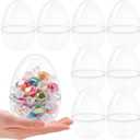 8 Pieces 6 Inch Giant Clear Easter Eggs Plastic Large Transparent Easter Egg for Easter Gift Basket Fillers Huge Clear Easter Eggs for Easter Hunting Game Party Decor