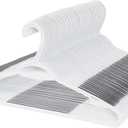 Neatfreak Slim Non Slip Hangers - Space Saving Hangers for Clothes with Lingerie Hooks and Pants Accessories Bar - Patented W Frame White Plastic (40)