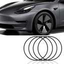 Rim Protector for Car Wheels (Fits 18-21" Wheel Diameter) - Pack of 4 Premium Aluminum Alloy Wheel Protector for All Cars, Trucks, SUVs and Tesla All Models (Black,20)