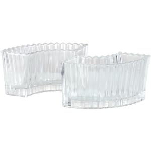 MCMCNCUIU Crystal Vases for Centerpieces, Flower Vases for Wedding Centerpieces, Clear Glass Vase for Flowers, Curve Small Vase for Living Room, Bedroom, Kitchen, Dining Table, Set of 2 (7 Inches x2)