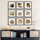 upsimples 12x12 Picture Frame, Display Pictures 8x8 with Mat or 12x12 Without Mat, Wall Hanging Photo Frame, Black, 1 Pack