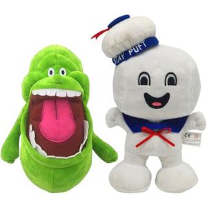 Stay Puft Marshmallow Man Plush Toys, Slimer Cute Ghost Stuffed Doll Toys for Kids (A-Stay Puft Marshmallow Man+Slimer), 23CM