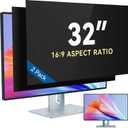 IPROKKO [2-Pack] 32 Inch Privacy Screen Filter for 16:9 Widescreen Monitor, Removable 32in Anti Blue Light Glare Privacy Shield, Anti Spy Security Protector for Computer PC Desktop [Compatible with Curved Screen]